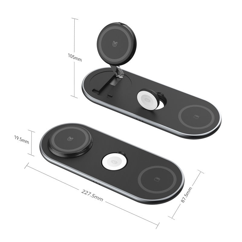 Foldable 3-in-1 Magnetic Wireless Charging Station
